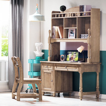 Di Fulong Sandalwood Full Solid Wood Children Desk Bookshelf Composition Study Table Writing Desk Right Angle Corner Desk