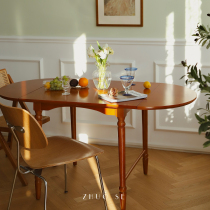 ZHUOSE French retro folding table household small apartment ins medium ancient wood table desk