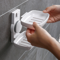 Soap box sucker wall-mounted drain toilet creative soap rack household soap rack free punch soap box