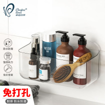 Toilet rack wall-mounted bathroom hand washing hands-free punch paste suction type kitchen wash table wall storage box