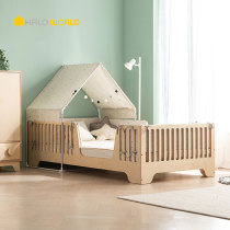 Solid wood childrens bed Boy single bed Girl princess bed Simple modern splicing large bed with guardrail Yanbian small bed