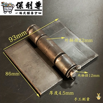 Big iron door hinge 4 inch thick welded hinge Heavy duty truck car hinge 5mm removable door shaft