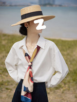 French lantern sleeve shirt 2021 spring and summer new style port wind loose gentle wind design temperament white shirt women