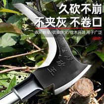 Sickle agricultural weeding cutting grass knife wood handle stainless steel cutting grass large sickle chopping wood dual-use chopping wood knife big sickle