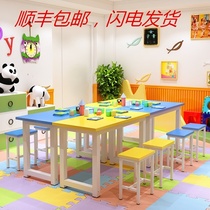 Writing table large Class table childrens tables and chairs kindergarten learning painting training class small class reading room desks and chairs