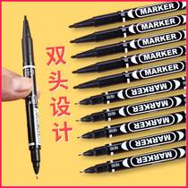 Marker pen black double-headed art special hook line pen kindergarten childrens painting hook edge line oily blue red color signature pen quick-drying waterproof and oil-proof not fading oily pen