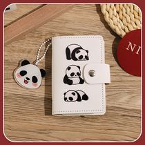 Cartoon Panda Carpack Large Capacity Multi-Position Womens Small Driving License Male Credential Package Containing Anti-Magnetic Theft Protection Brush