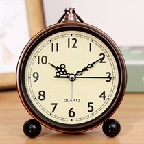 Nordic clock alarm clock pendulum clock quartz living room desktop old home clock sitting clock European style clock ornaments