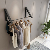 Hotel folding invisible shrink clothes rod non-perforated wall mounted indoor balcony telescopic drying rack bathroom artifact
