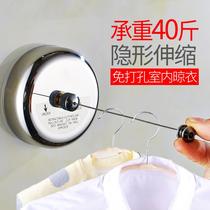 Invisible clothesline stainless steel non-perforated household wall-mounted balcony drying rope indoor hidden drying rack