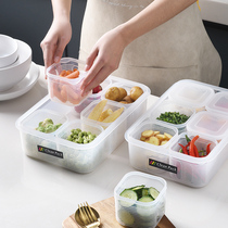 Triple Clear Flower Fridge Food Intake Refreshing box Transparent Compartment Storage Box Stall Food Box Split Box