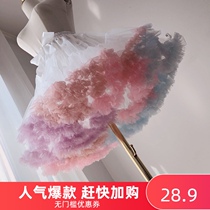 lolita rainbow skirt lolita daily boneless soft yarn violence long 45cm cloud marshmallow skirt