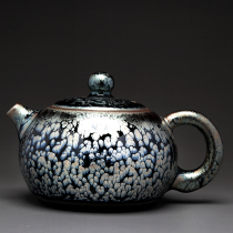 Jianyang Jianzhan teapot pure handmade brewing teapot teacup set household single pot large size Xishi Ruyi stone scoop pot