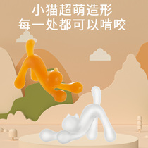 Baby kitten puppy baby dental baby 0 to 3 months boiled food grade silicone anti - eating hand grinding tooth stick 4 or 6