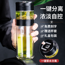 British Weiwan tea separation Tea Cup mens high-end portable glass cup office heat-resistant double water Cup
