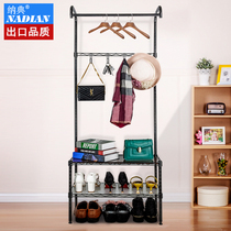 Clothes hanger floor-to-floor household hall clothes hanger bedroom simple shoe rack indoor with board drying clothes coat rack