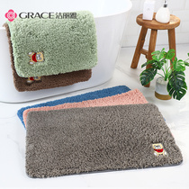 Jie Liya bathroom floor mat Bathroom absorbent doormat door step into the door quick-drying carpet Bedroom non-slip floor mat