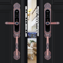Soya fingerprint password lock High-end European retro villa door Copper door Household security door Smart lock Electronic lock
