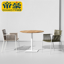 Rattan chair tea table combination villa balcony leisure coffee shop milk tea storefront sunscreen rattan chair high-grade