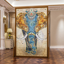Nordic American solid wood mobile screen partition living room entrance shelter light luxury wind shielding screen elephant