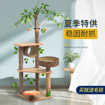 Cat Climbing Rack Cat Tree One Large Cat Shelf Four Seasons Vertical Cat Rack Strong Cat Nest Open and Stable