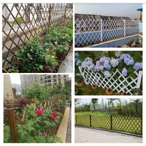  Anti-corrosion plug-in wooden fence Pastoral garden courtyard grid fence Flower bed lawn wooden fence telescopic climbing rattan flower rack