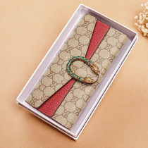 Hong Kong leather wallet womens long thin niche design big-name senior ladies handbag fashion wallet handbag