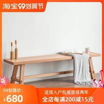 Nordic bench solid wood long stool dining bench wooden bench table home long ash wood cherry wood chair high stool