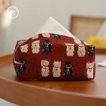 Autumn-shipping Japanese tissue box simple bedroom paper paper drawing box cartoon pocket cat tissue cloth bag