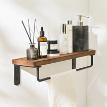 Toilet storage wall-mounted bathroom shelf toilet wash table sink sink solid wood