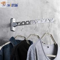Hanging clothes rack stainless steel folding invisible clothes hotel balcony small house adhesive hook bathroom hanging wall