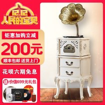 European style solid wood antique big horn phonograph retro living room sound old-fashioned Republic of China vinyl record player CD player