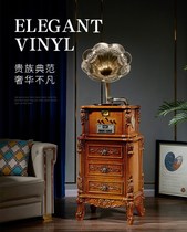 Solid Wood phonograph vinyl record player European and American retro old-fashioned Chinese Bluetooth speaker CD large living room ornaments