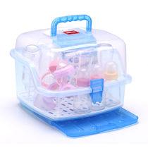 Baby bottle storage box portable large baby tableware storage box milk bottle drain with lid dustproof drying rack