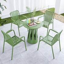 Outdoor Table And Chairs Full Aluminum Mesh Red Patio Garden Outdoor Leisure Open Air Balcony Cafe Color Milk Tea Shop Table And Chairs