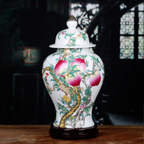 Jingdezhen ceramics home living room entrance large decorative antique pastel general jar TV cabinet storage ornaments