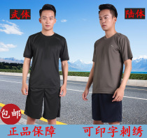 Sea soul shirt physical fitness short-sleeved shorts set quick-drying sweat-absorbing T-shirt new style martial arts fitness training suit