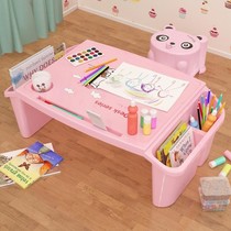 Plastic bed desk small desk laptop desk baby toddler student learning table children toy table