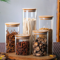 Round Glass Tea Jar Food Storage Box Preservation Container