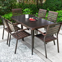 Cast Aluminum Outdoor Table And Chairs Outdoor Patio Garden Waterproof Sunscreen Furniture Casual Dining Table Iron Art Open-air Outside Pendulum