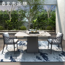 Courtyard Design Garden Villa Leisure Tables and Chairs Hotel Homestay Outdoor Terrace Sunscreen Waterproof Outdoor Tables and Chairs Combination