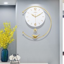 Net red home living room background wall wall clock restaurant decoration clock atmospheric fashion personality light luxury creative clock
