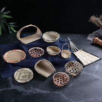 Japanese sashimi plate decoration Bamboo basket plate decoration Small ornaments Japanese barbecue hotel cold dishes decoration