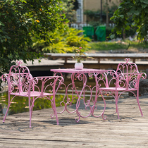 Nordic Outdoor Patio Iron Art Casual Table And Chairs Combo Outdoor Park Balcony Open-air Garden Three Sets Small Table And Chairs