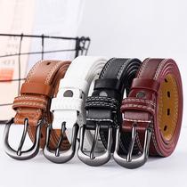 Retro hollow double thread pin buckle female belt female student Korean version Joker belt female decorative skirt jeans belt