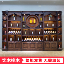 Solid wood red wine display cabinet wine White Wine Wine wine display stand retro live broadcast with light custom wine cabinet