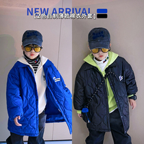 Boys cotton jacket autumn and winter 2021 new childrens cotton clipped lapel thin cotton-padded jacket Tide