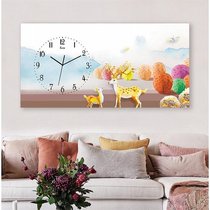 Nordic simple rectangular glass hanging clock hanging clock hanging picture clock living room dining room bedroom background wall decorative painting clock