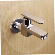 Bathroom mop pool faucet into the wall single cold bathroom small faucet All copper quick-opening faucet 4 points water nozzle black