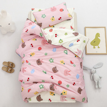 Kindergarten quilt three-piece quilt cover cotton children six-piece nap bedding baby into the garden bed with core
